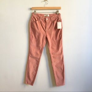 NWT We The Free Modern Mauve Skinny Raw Hem Cords